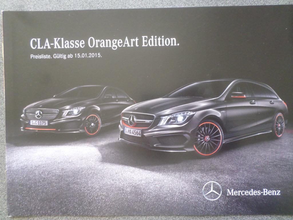 Mercedes CLA Orange Art Edition Brochure, Ophalen of Verzenden, Mercedes