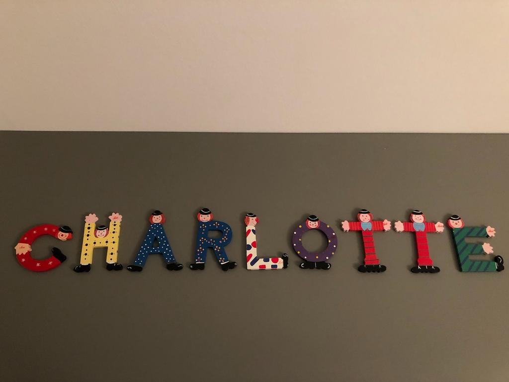 houten letters naam Charlotte, Ophalen, Zo goed als nieuw, Wanddecoratie