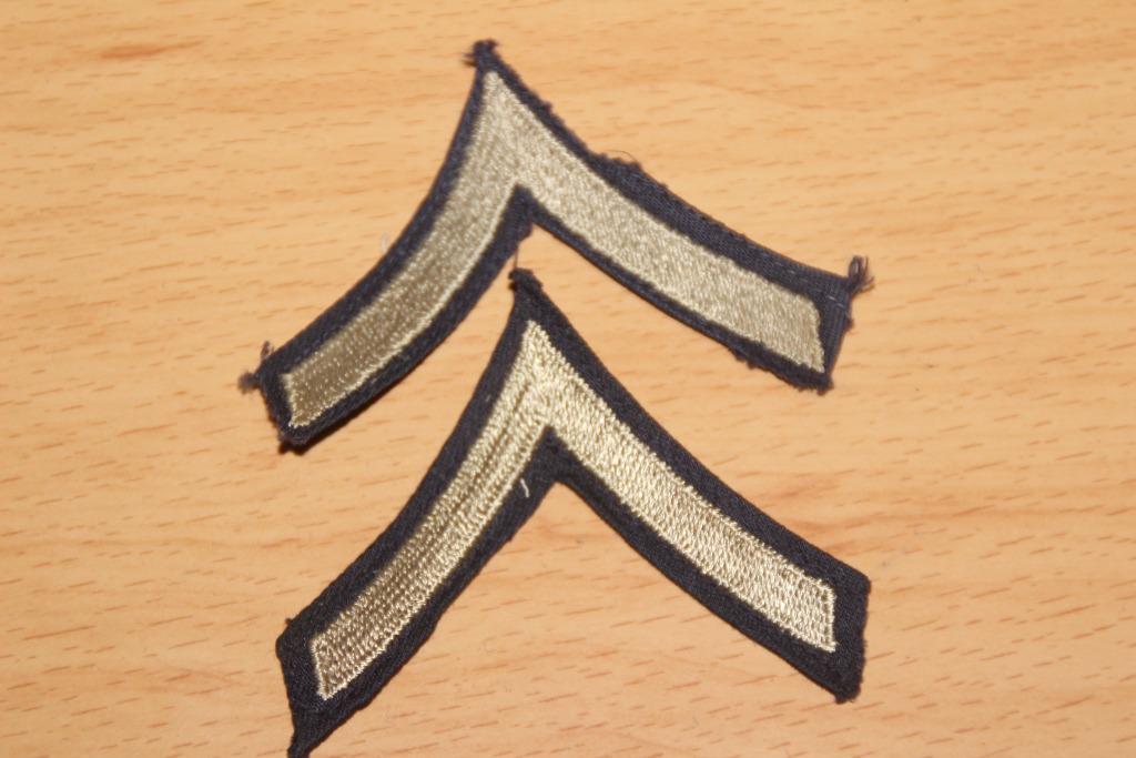 US WW2 "Private First Class" Rank Pair (wit), Verzenden, Landmacht, Kleding of Schoenen