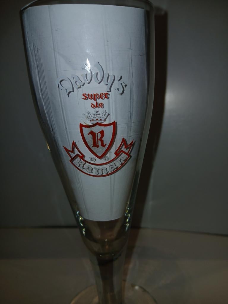 Oud glas Daddy's super ale, Roman, Verzamelen, Biermerken, Ophalen of Verzenden, Zo goed als nieuw, Glas of Glazen, Overige merken