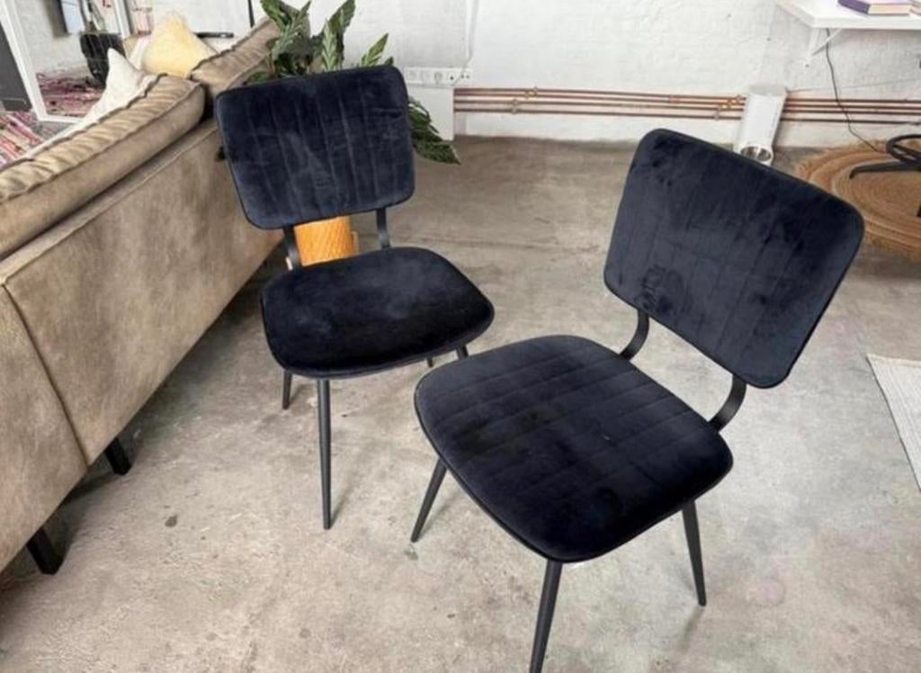 Zwarte stoffen stoelen (prijs voor beide), Enlèvement, Comme neuf