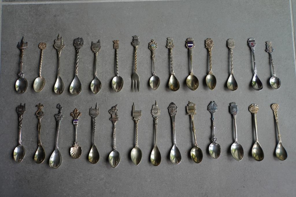 Zilveren lepeltjes van steden, enzovoorts, Antiquités & Art, Enlèvement, Argent