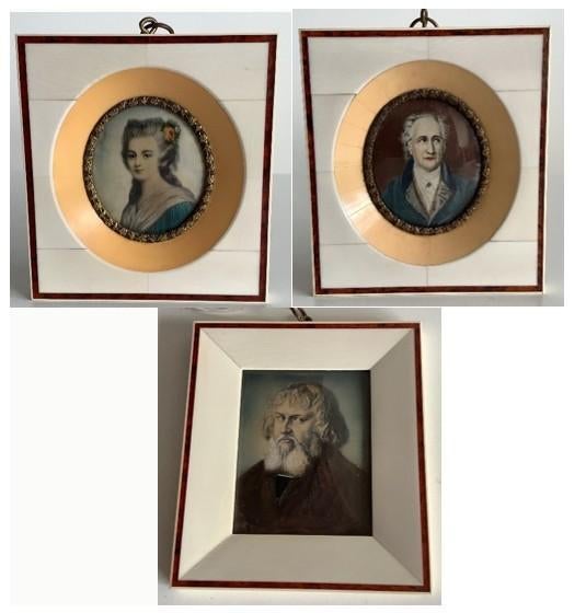 mooie antieke handgeschilderde miniaturen, Antiek en Kunst, Kunst | Schilderijen | Klassiek, Ophalen of Verzenden