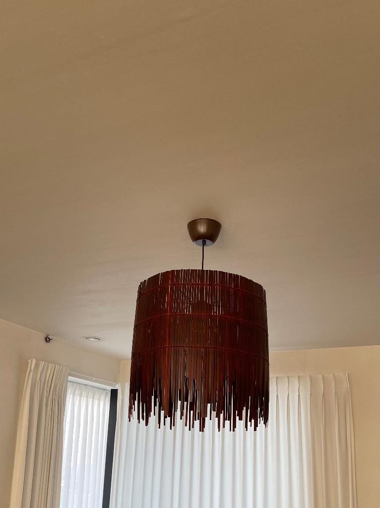 Ikea Rotvik bamboe hanglamp, Huis en Inrichting, Lampen | Hanglampen, Ophalen, 50 tot 75 cm, Zo goed als nieuw, Oosters
