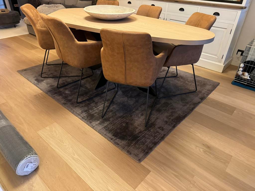 Rechthoekig nieuw tapijt donker grijs 230x180, Huis en Inrichting, Ophalen, Zo goed als nieuw, Minder dan 10 m², Tapijt