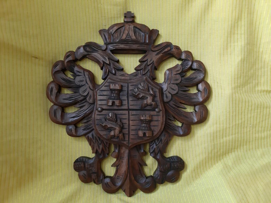 Aigle à 2 têtes sculpture sur bois, Ophalen of Verzenden