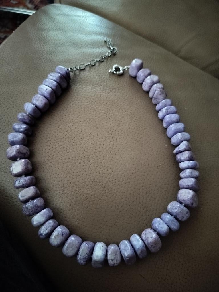 Amethist natuur ketting Vintage, Ophalen of Verzenden, Zo goed als nieuw