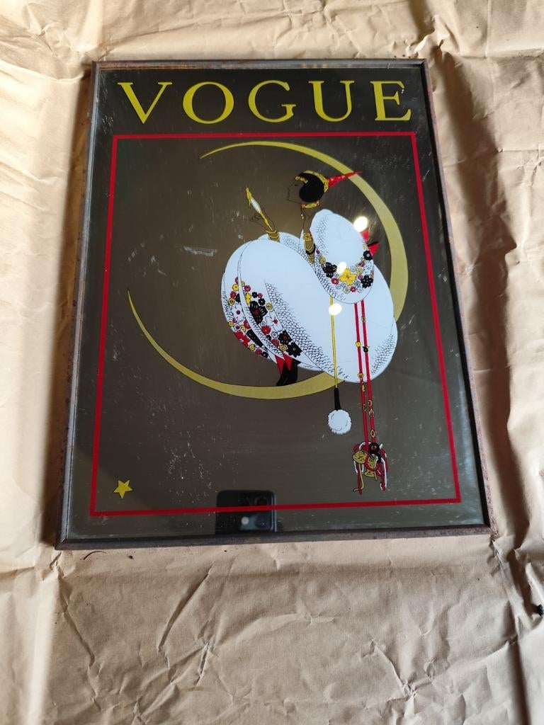 Miroir Vogue , Miroir Art Déco , Miroir publicitaire , Style, Collections, Marques & Objets publicitaires, Enlèvement, Utilisé