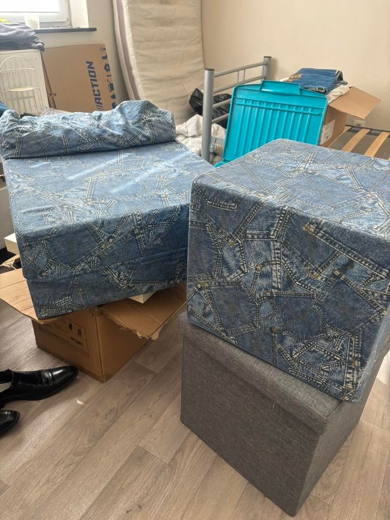 Fauteuil chauffeuse + pouf assorti neuf, Enlèvement, Neuf