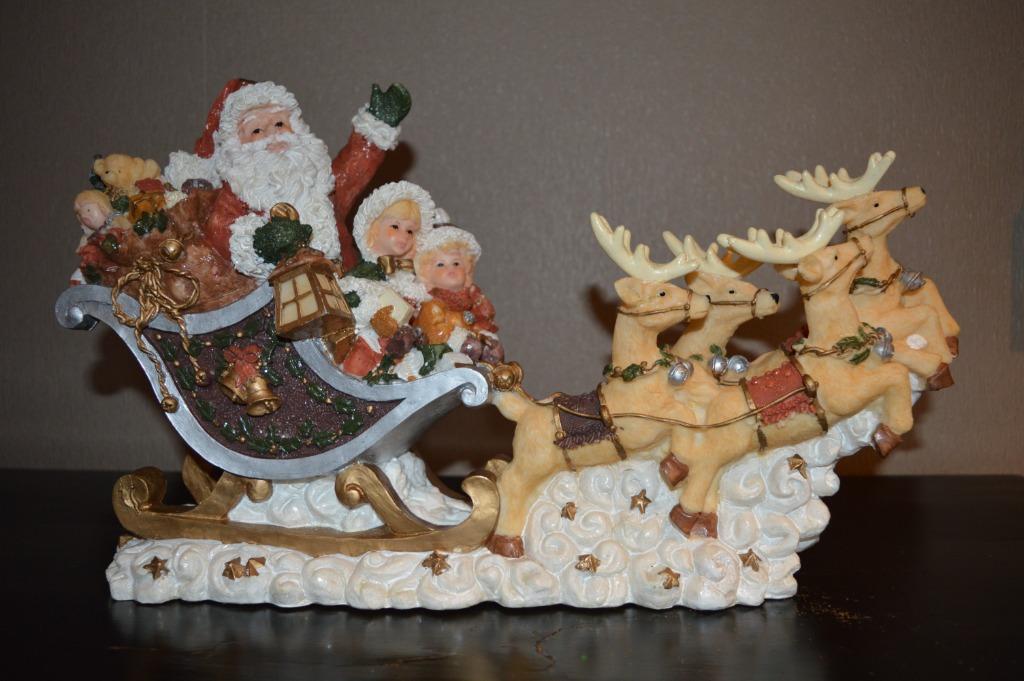 Kerstman in slee met rendieren, Diversen, Kerst, Ophalen of Verzenden, Zo goed als nieuw