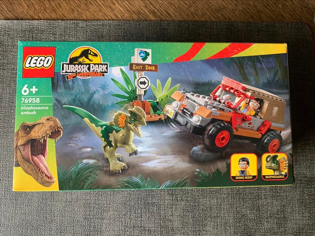 Lego Jurassic Park set 76958 Dilophosaurus Ambush (New), Enlèvement ou Envoi, Neuf, Ensemble complet, Lego
