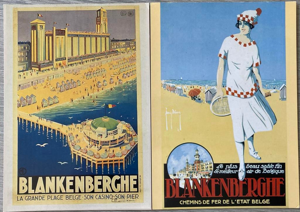 2 retro postkaarten Blankenberge, Ophalen of Verzenden