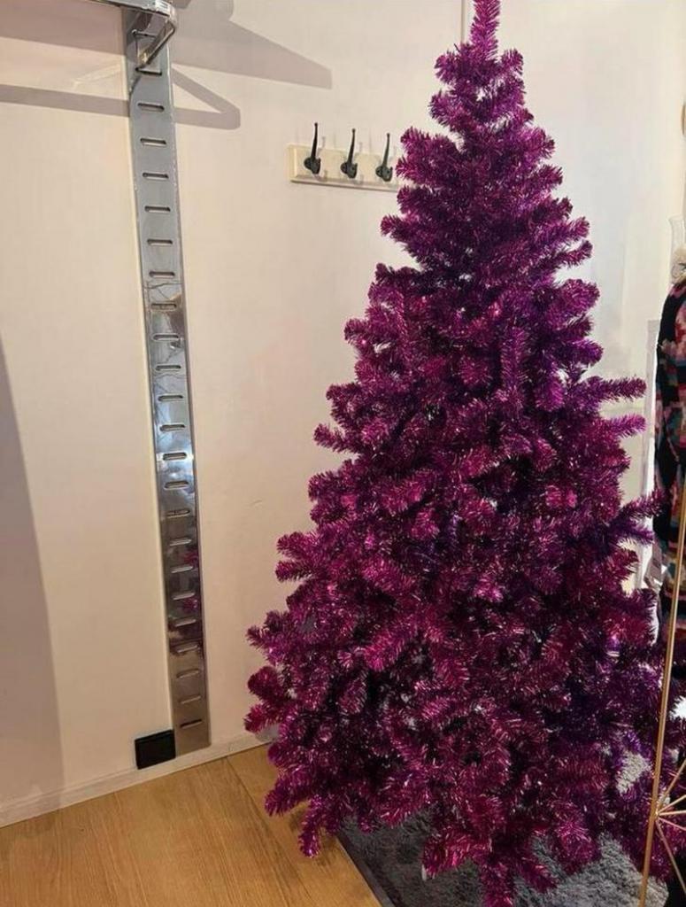 Sapin de Noël artificiel violet/fuchsia, Enlèvement ou Envoi, Comme neuf
