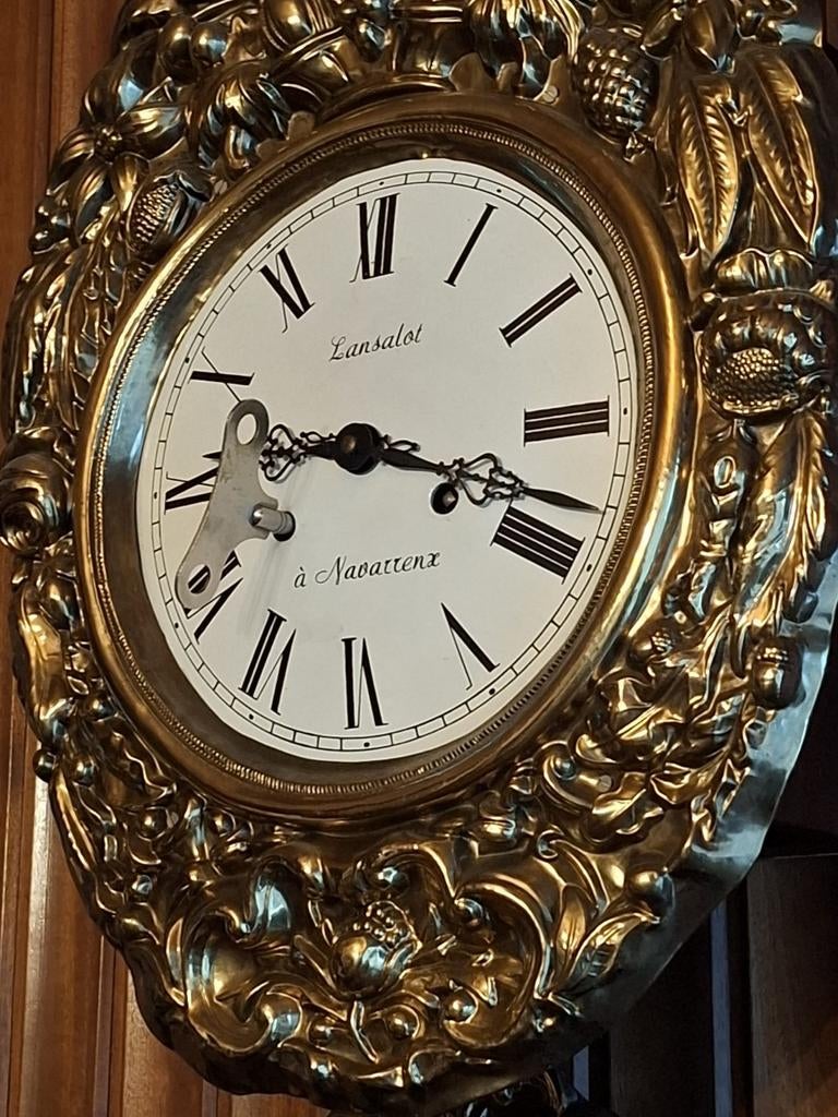 Antieke koperen wandklok met slinger, Antiek en Kunst, Antiek | Klokken, Ophalen