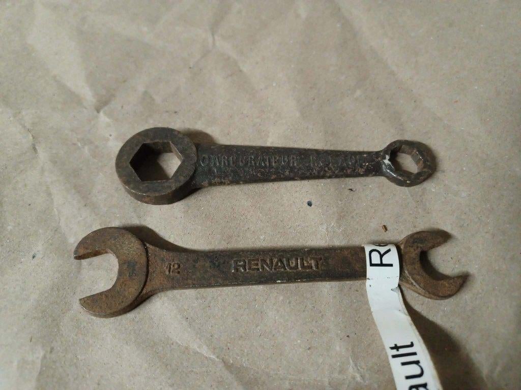 oldtimer Renault carburateursleutel en platte sleutel, Ophalen of Verzenden, Gebruikt