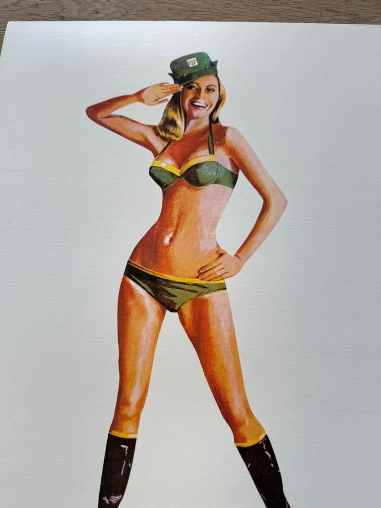Affiche publicitaire ancienne BP Pin-Up, Collections, Marques & Objets publicitaires, Enlèvement ou Envoi, Utilisé, Panneau publicitaire