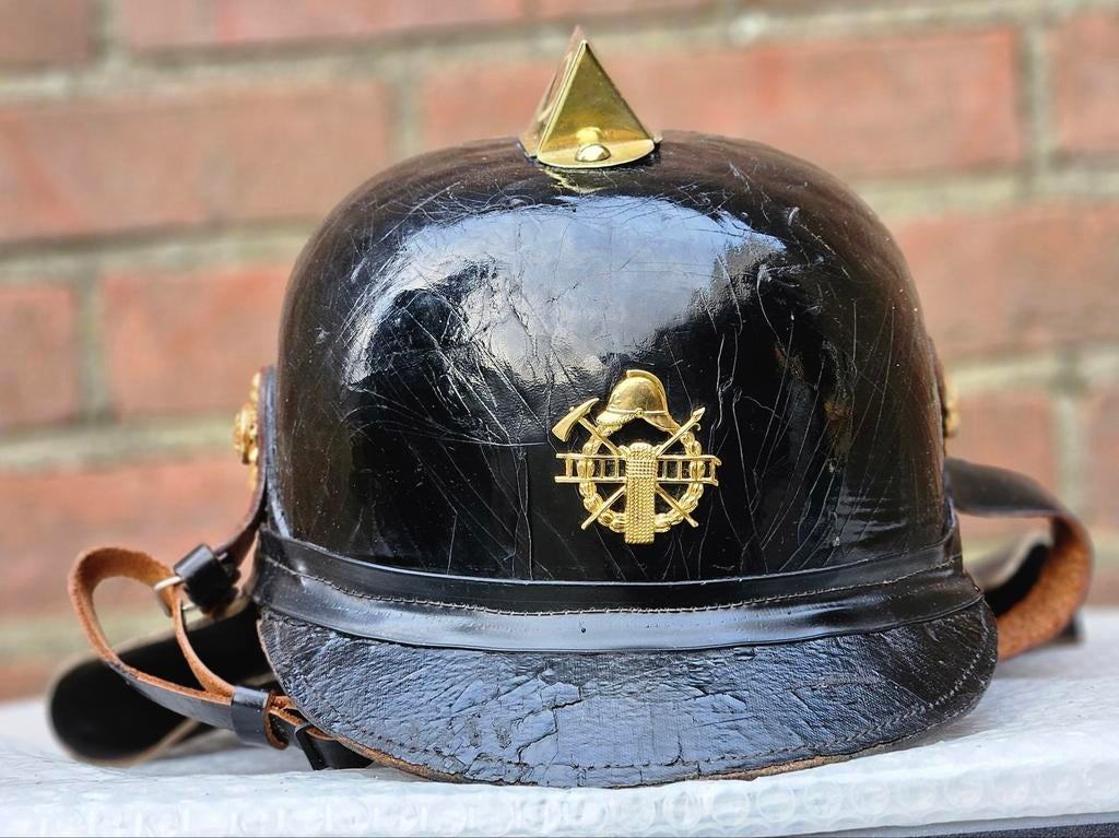 Brandweerhelm brandweer Nederland leder casque pompier, Enlèvement ou Envoi