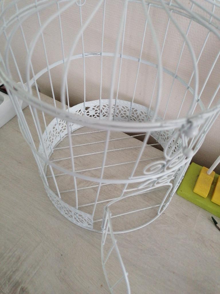 cage en metal blanc 20 cm pas pour oiseaux decoration, Enlèvement ou Envoi, Comme neuf