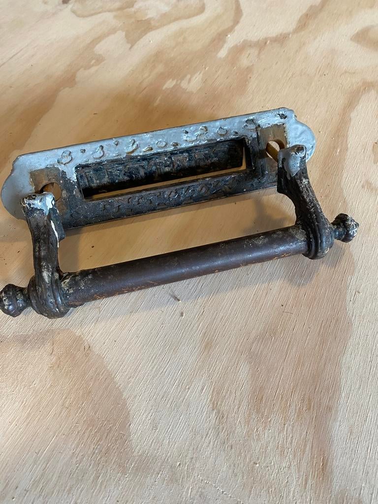 Retro/antieke Brievenbus klep, Tuin en Terras, Ophalen, Gebruikt, Brievenbusklep, Inbouw