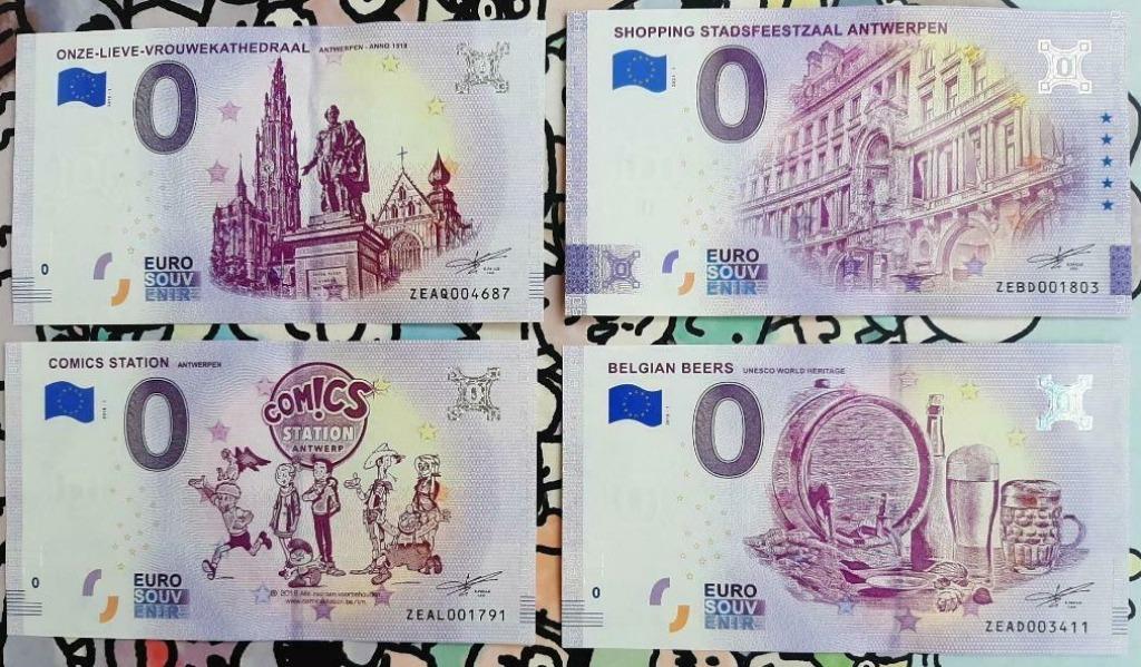 0 euro biljetten €0 - souvenir - Antwerpen e.a., Postzegels en Munten, Bankbiljetten | Europa | Eurobiljetten, Ophalen of Verzenden