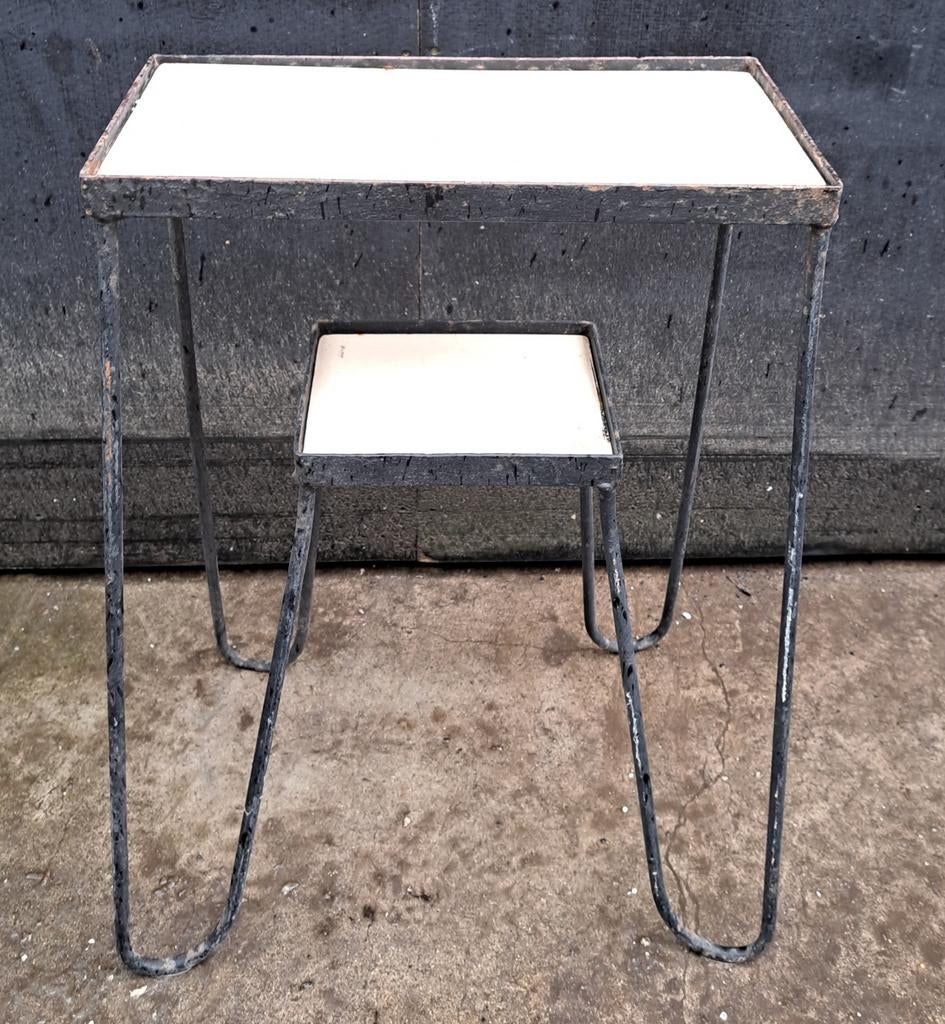 Tafel tafeltje vintage planten tafeltje decoratie, Ophalen of Verzenden