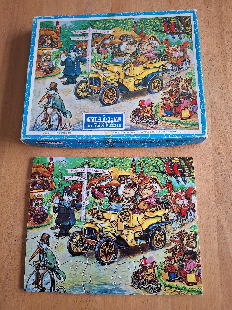 ✪ Vintage Victory playwood jig saw puzzle, Ophalen of Verzenden, Gebruikt, Van hout