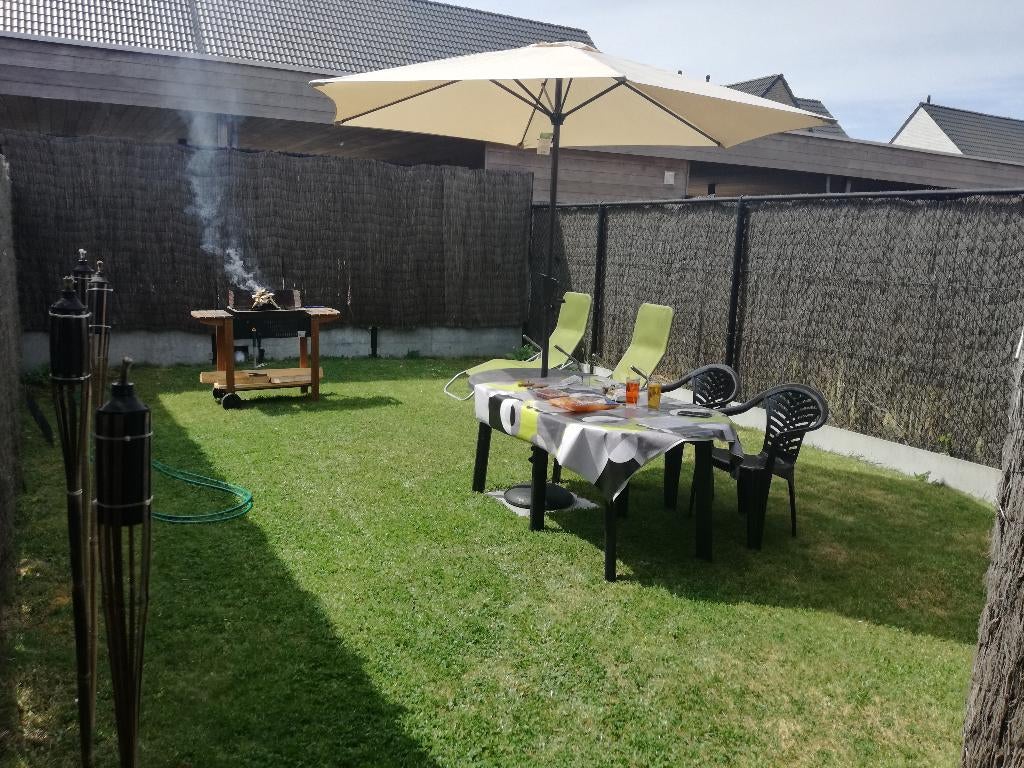 Table de jardin avec chaises, Enlèvement, Utilisé, Ovale