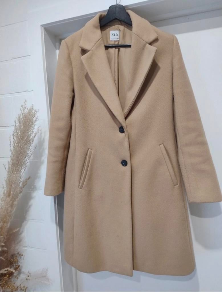 Camal winterjas Zara, Kleding | Dames, Jassen | Winter, Verzenden, Zo goed als nieuw, Maat 38/40 (M), Beige
