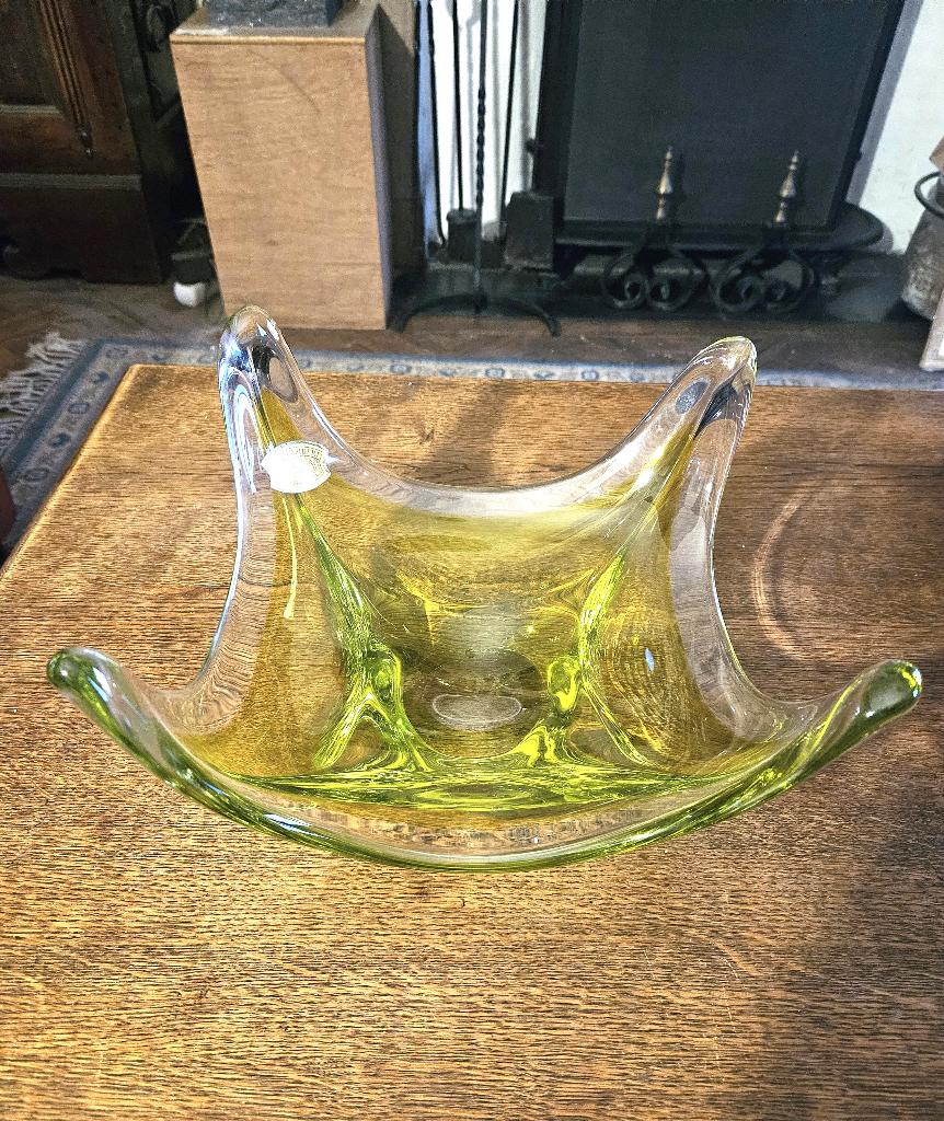 Grote Kristal schaal Val Saint Lambert. Jaren '50-'60., Antiek en Kunst, Ophalen