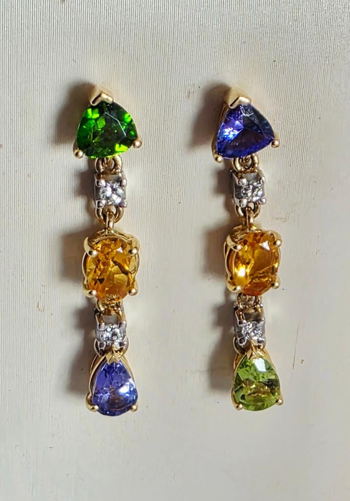 Exclusieve oorhangers met zeldzame stenen, certificaat ALGT, Handtassen en Accessoires, Oorbellen, Hangers, Ophalen of Verzenden