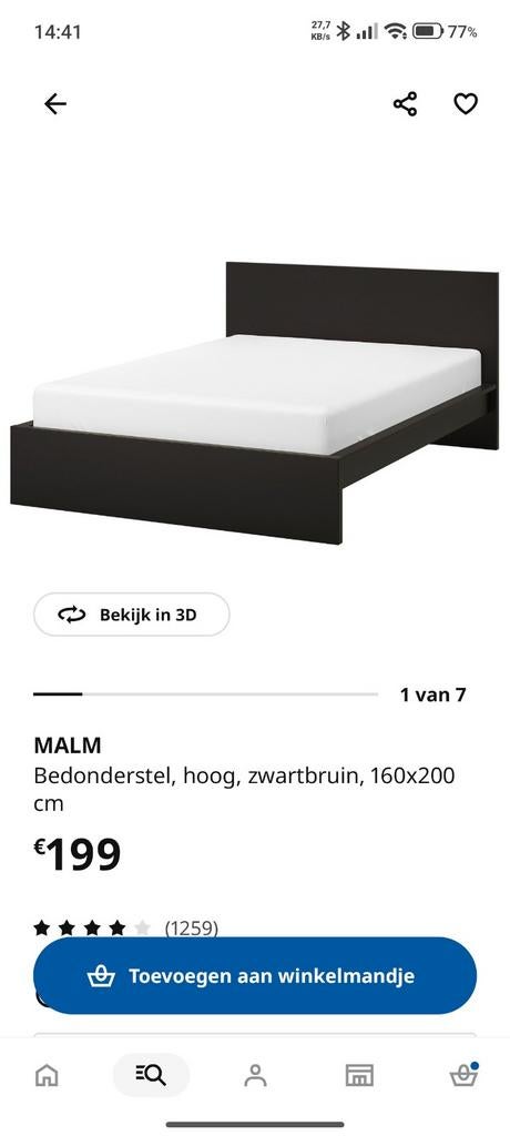 Malm bed 160x200 met lattenbodem, Ophalen