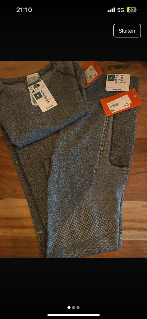 Sportsetje Decathlon, Kleding | Dames, Sportkleding, Nieuw, Ophalen of Verzenden, Fitness of Aerobics, Maat 36 (S)