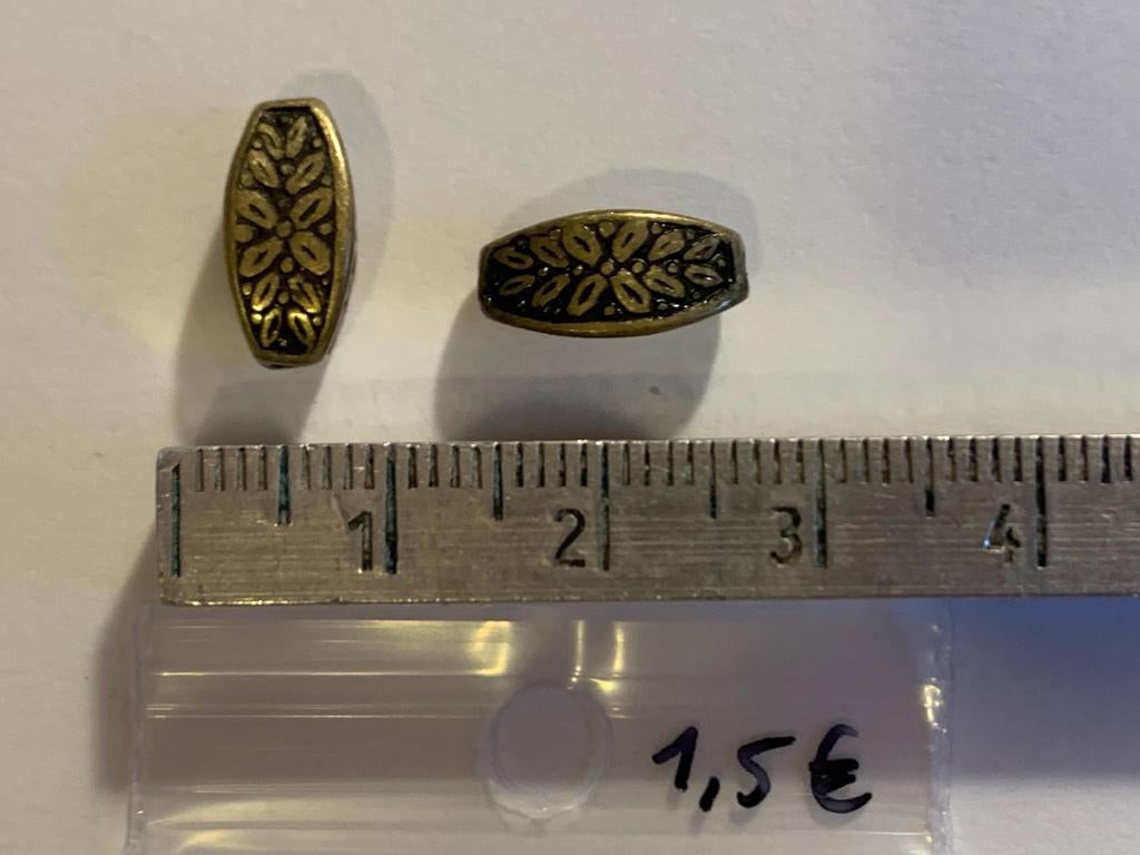 2 metalen kralen, Enlèvement ou Envoi, Neuf, Perle