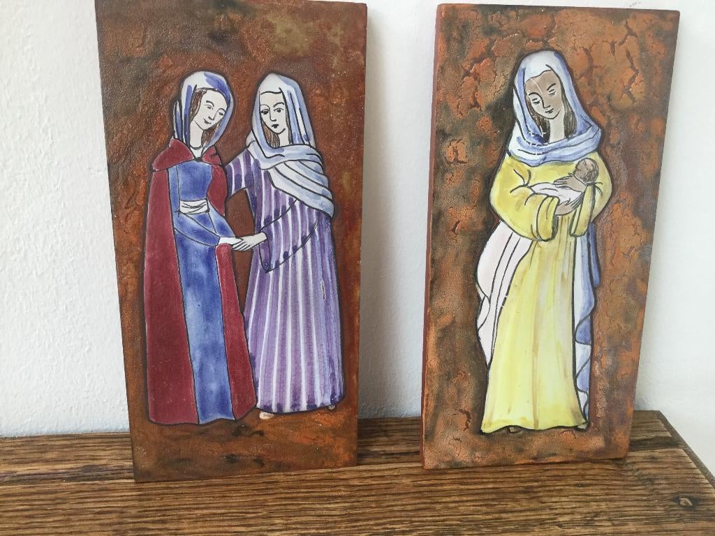 Deux ceramiques religieuses émaillées Jurbise, Antiquités & Art, Enlèvement