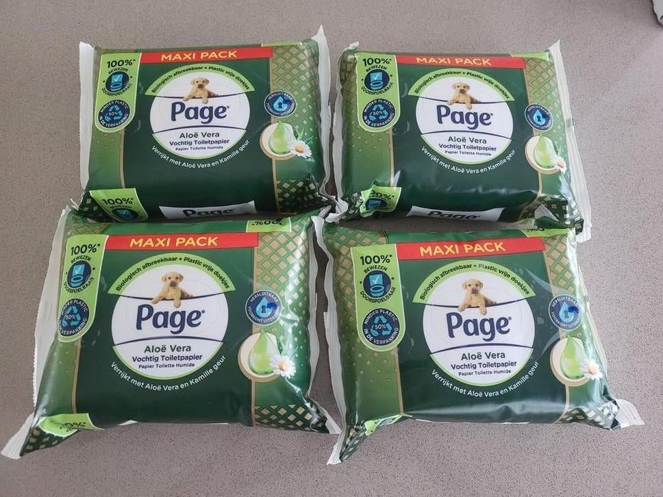 NIEUW Vochtig toiletpapier (Page, 4 pakjes), Ophalen of Verzenden