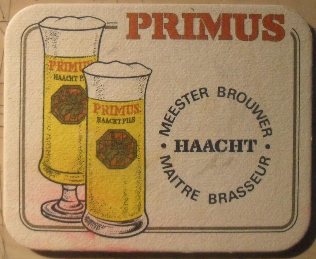 Sous-bock primus "2 verres", Collections, Marques de bière, Enlèvement ou Envoi, Sous-bock