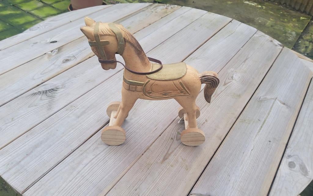 Decoratie houten paardje, Antiek en Kunst, Ophalen