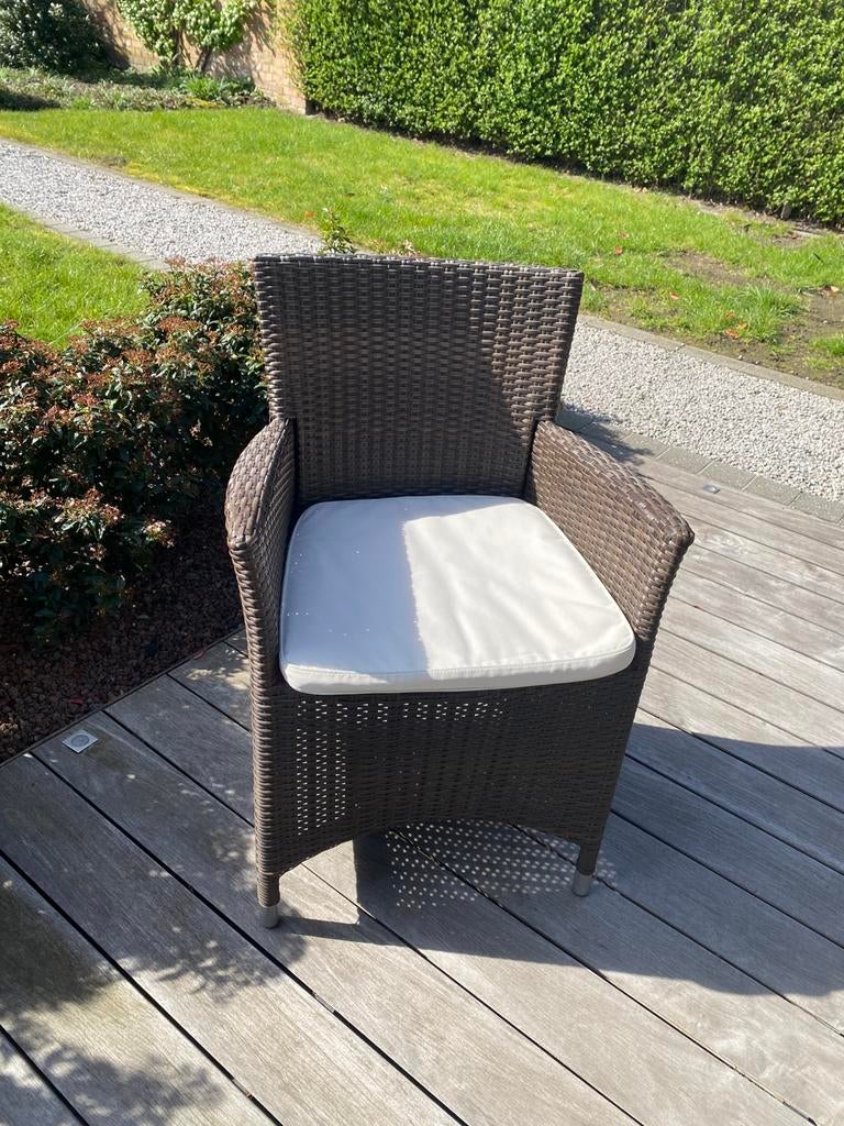 Tuinstoelen - bruin - 6 stuks, Tuin en Terras, Ophalen, Gebruikt, Wicker