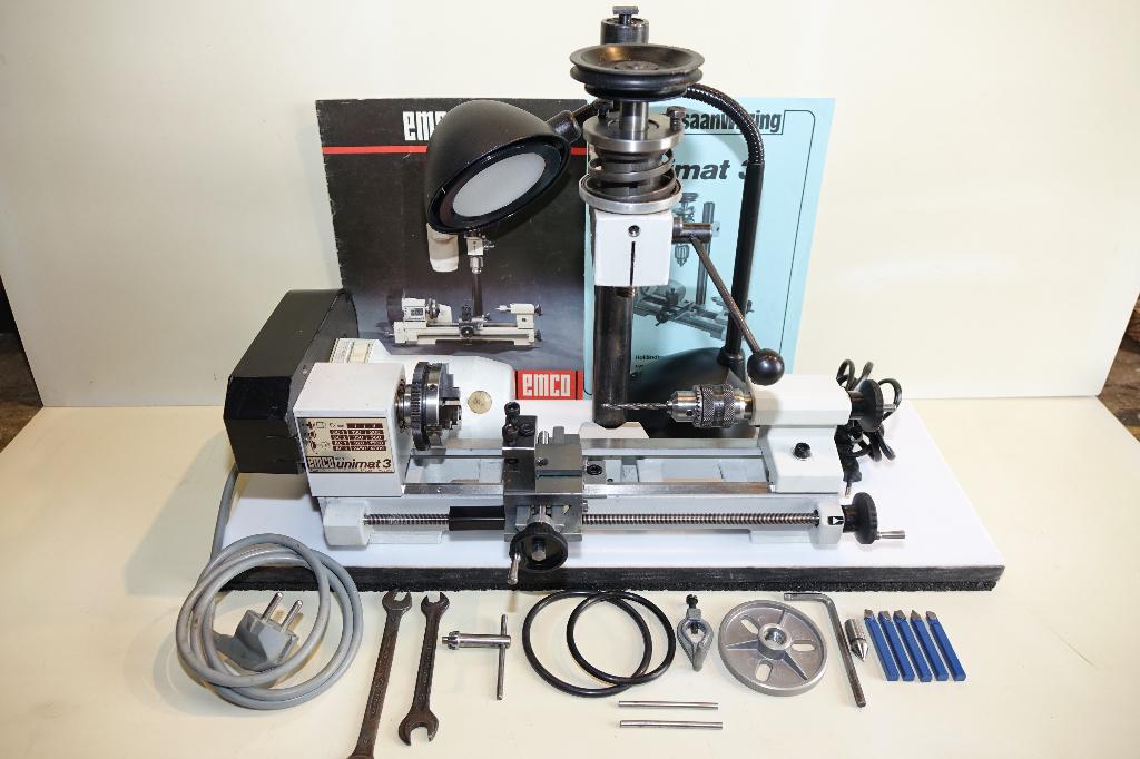 Tour de bricolage Emco Unimat d'occasion, colonne, lampe, Bricolage & Construction, Tours, Envoi, Utilisé, Tour à métaux, Moins de 500 mm