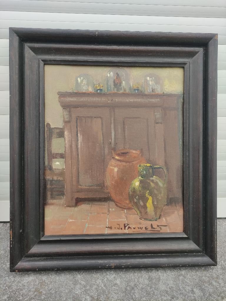 huile sur toile signe joseph pauwels, Antiquités & Art, Enlèvement ou Envoi