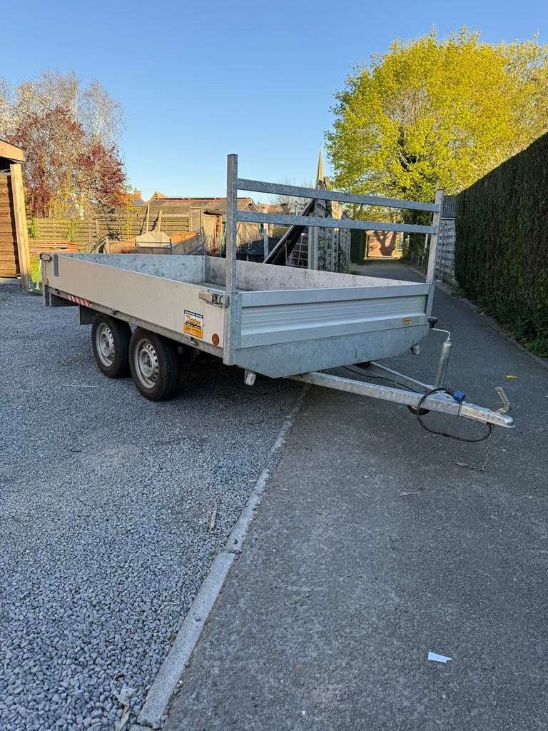 Aanhangwagen dubbelas plateau alu 300x180, Ophalen, Zo goed als nieuw