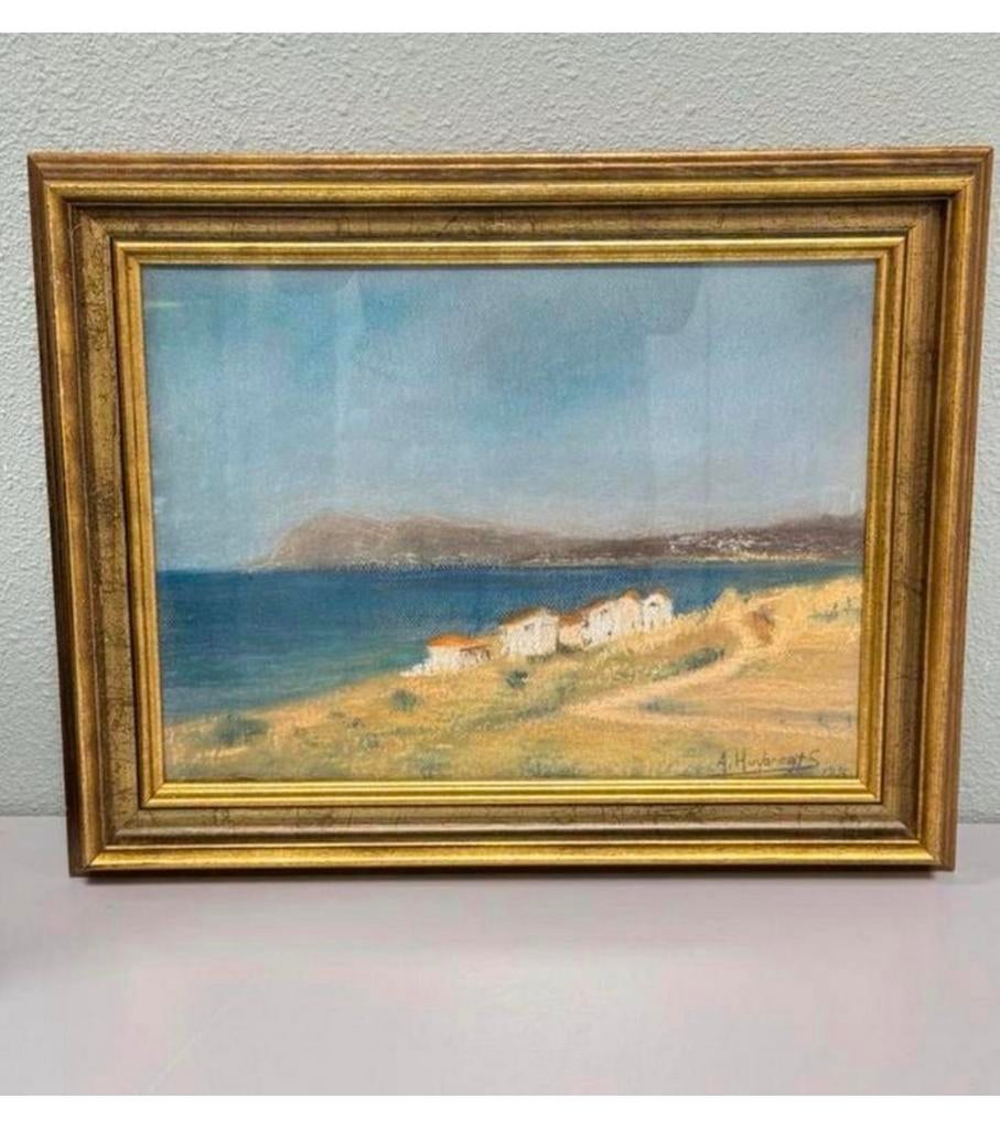 A. Huybregts 1996 peinture vintage art de paysage côtier, Enlèvement ou Envoi