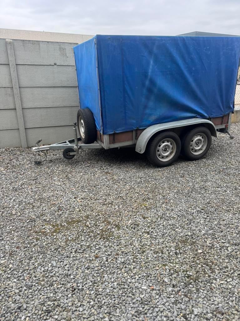 Dubbelasser remork, Ophalen, Zo goed als nieuw