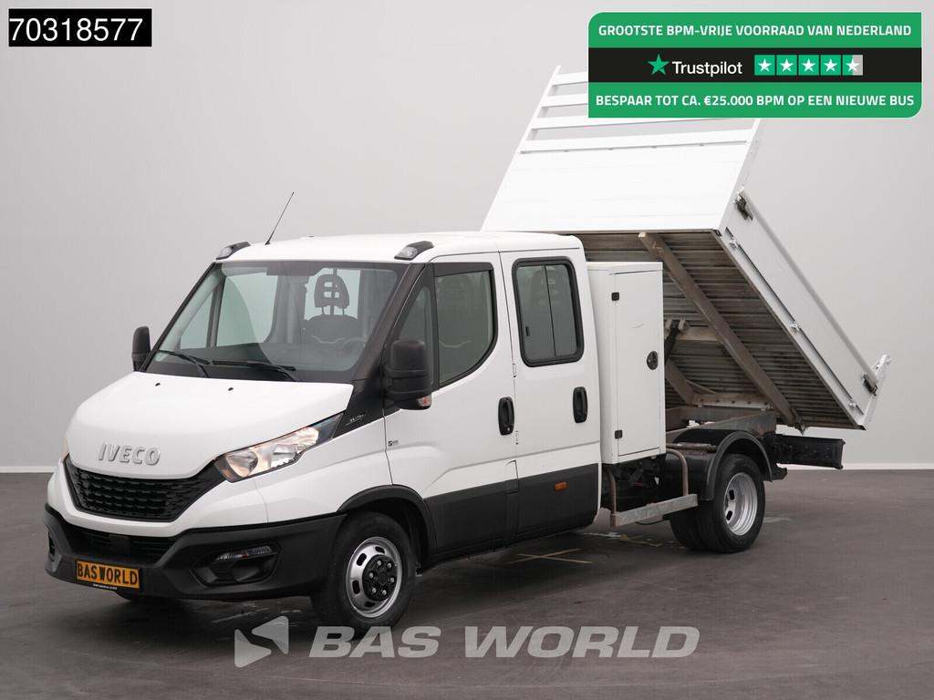 Iveco Daily 35C14 Dubbel Cabine Open Laadbak met Kist Dubbel, Auto's, Bestelwagens en Lichte vracht, Stof, Iveco, Bedrijf, 140 pk