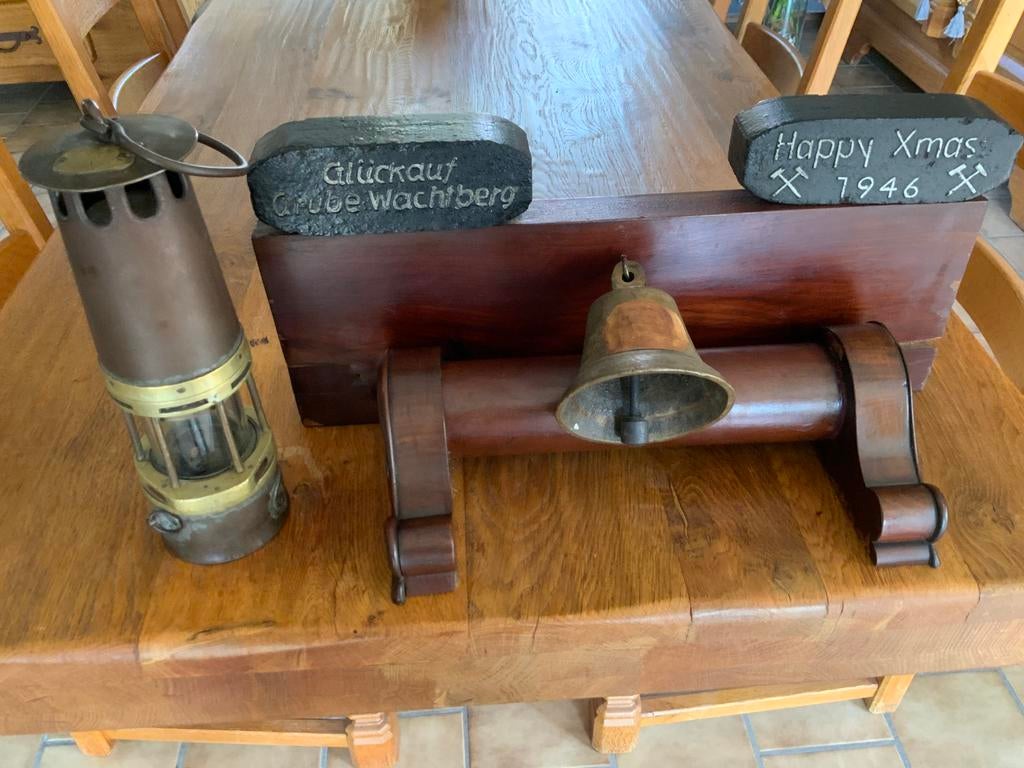VERITABLE LAMPE DE MINEUR allemande AVEC CLOCHE MEUBLE ETC …, Antiquités & Art, Antiquités | Autres Antiquités, Enlèvement