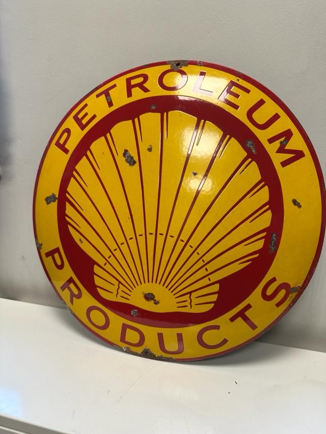 Plaque Emaillée SHELL, Collections, Enlèvement, Utilisé, Panneau publicitaire