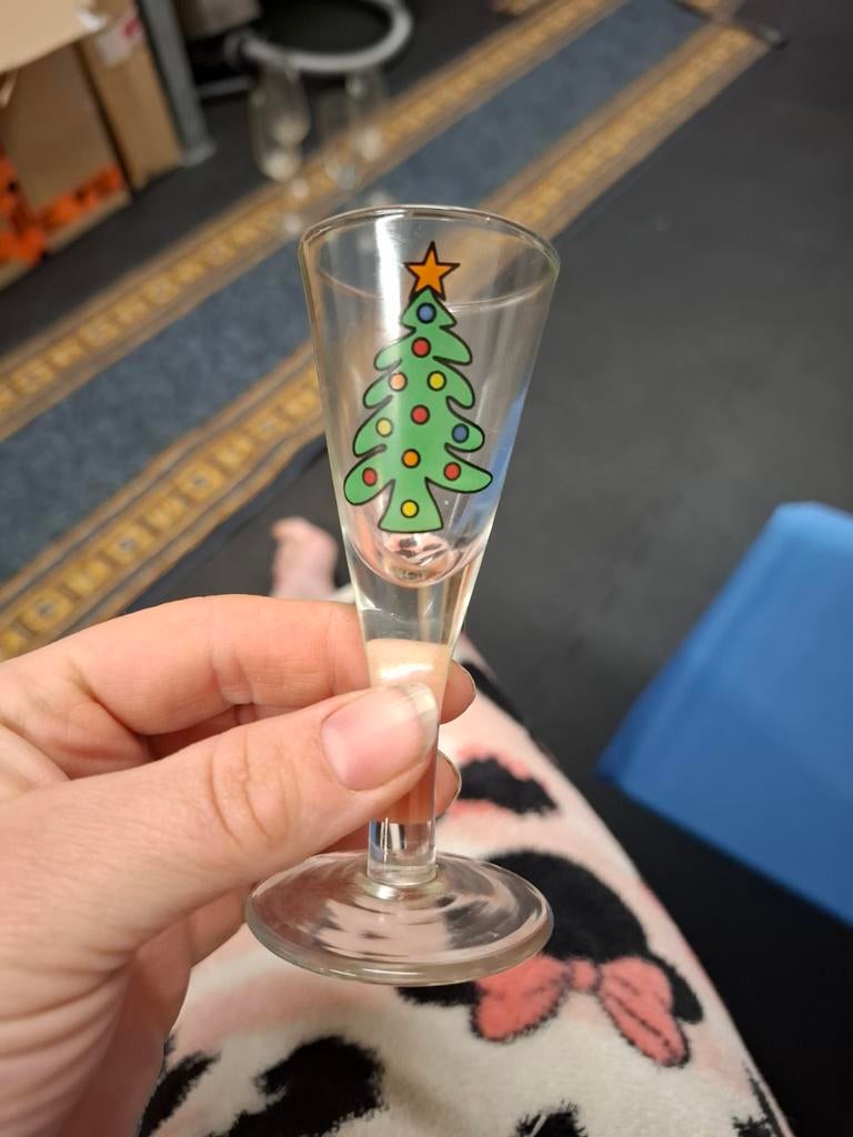 7 likeurglaasjes met kerstboomversiering, Ophalen of Verzenden