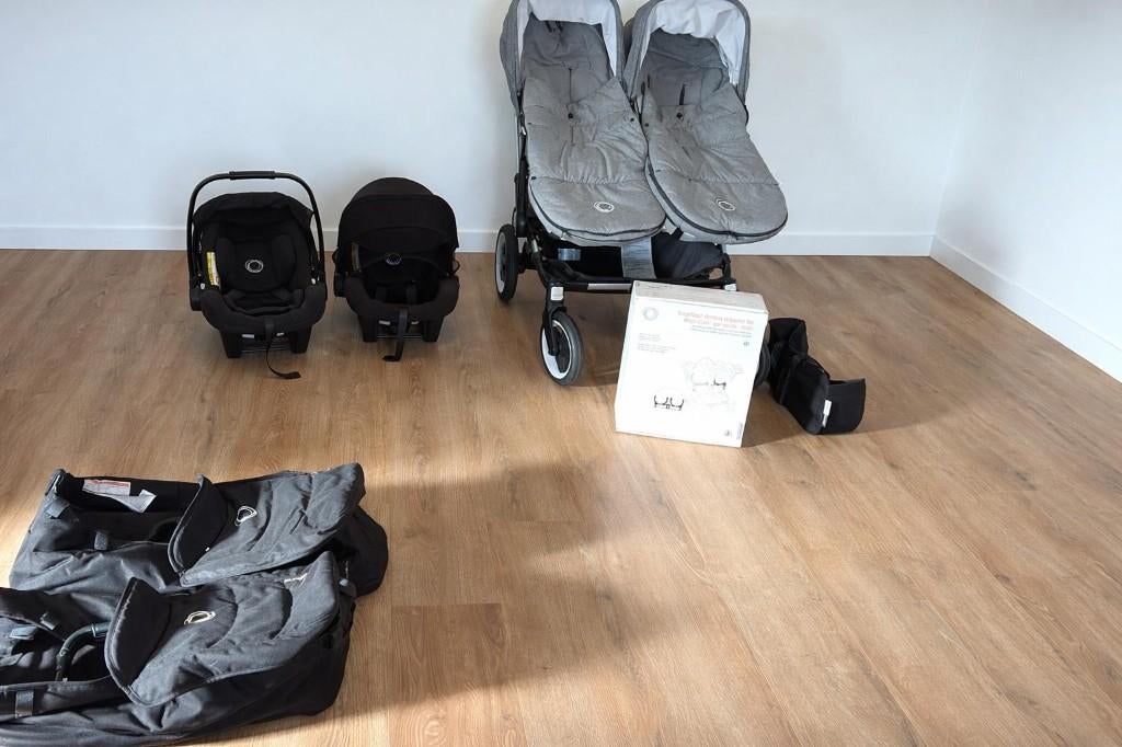 Bugaboo Donkey 5 Twin tweeling kinderwagen, Enlèvement, Utilisé, Poussette, Avec siège auto