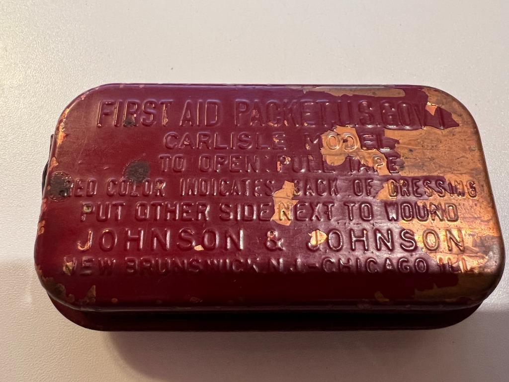 Boite pansement us rouge originale WW2 ( sulfanilamide ), Collections, Enlèvement ou Envoi