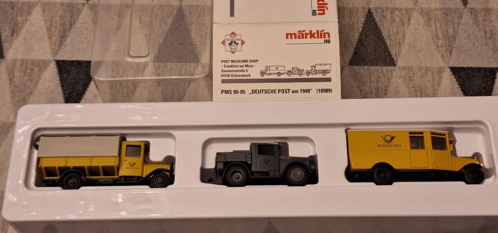 Märklin HO 18989 Set met 3 auto's Deutsche Post 1949, Enlèvement ou Envoi, Comme neuf, Bus ou Camion, Autres marques